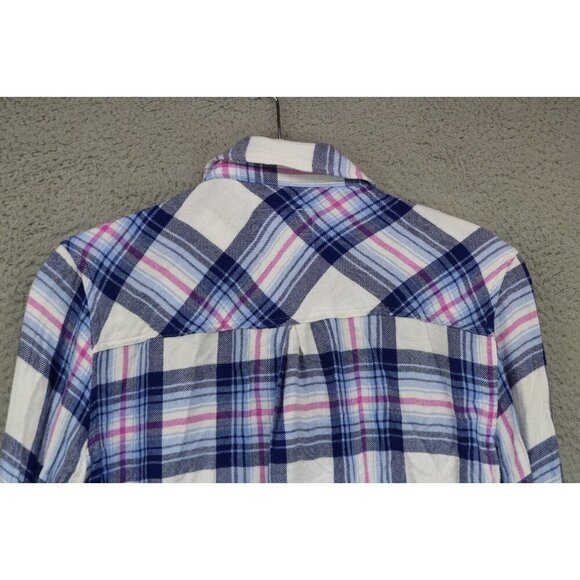 Rails Long Sleeve Blue Plaid Button Up Top-Size XS - Picture 10 of 10